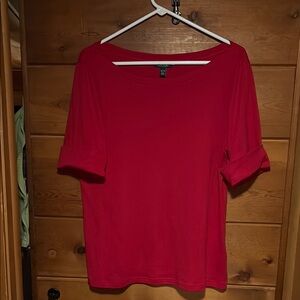 Polo by Ralph Lauren Red Short-Sleeve Scoop Neck Top